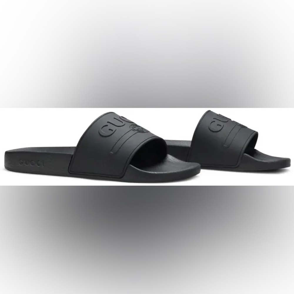 Gucci Black Logo Slides size 38